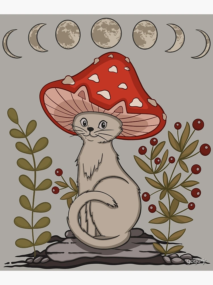 Goblincore Aesthetic Cottagecore Dark Academia Mushroom Art Print for Sale  by gogo-jr