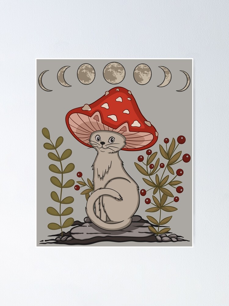 Goblincore Aesthetic Cottagecore Dark Academia Mushroom Art Print for Sale  by gogo-jr