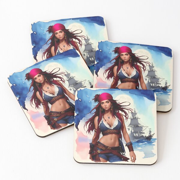 Item preview, Cute pirate girl ready to sail off designed and sold by magikman65.