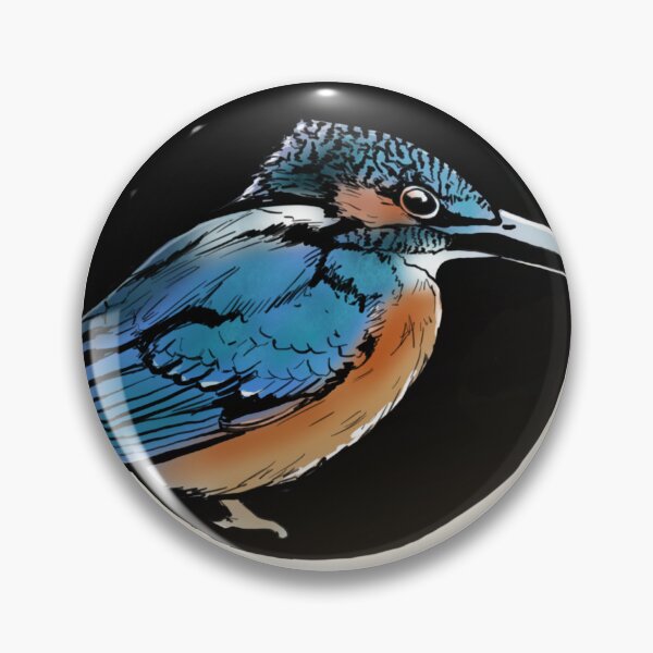 Item preview, little woodland blue kingfisher bird designed and sold by Hennagirl.