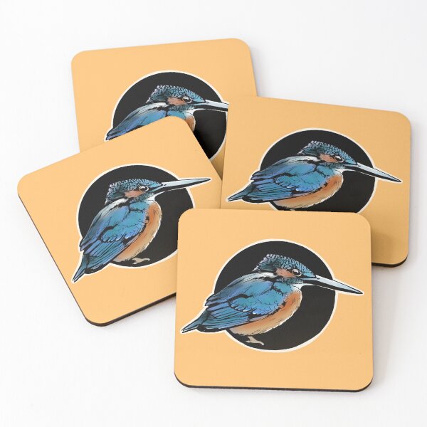 Item preview, little woodland blue kingfisher bird designed and sold by Hennagirl.