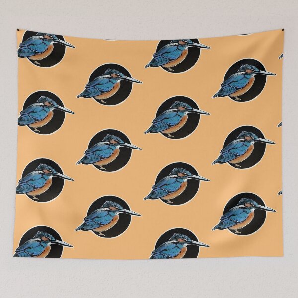 Item preview, little woodland blue kingfisher bird designed and sold by Hennagirl.
