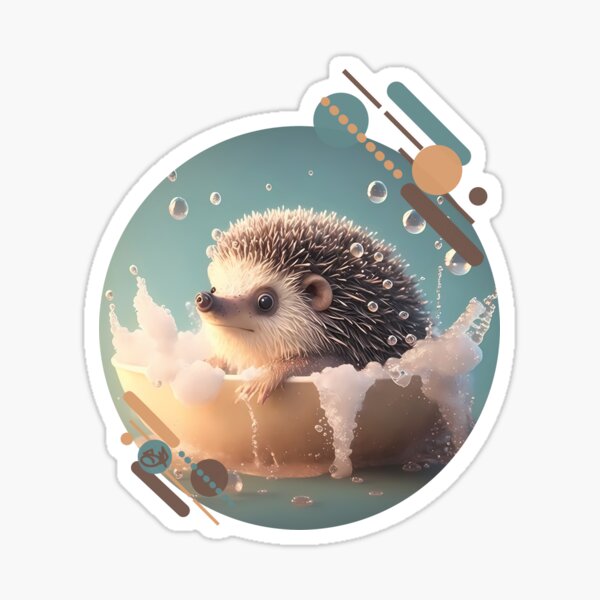 It's bath time - The hedgehog Sticker