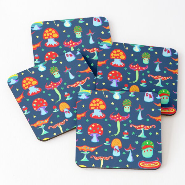 Item preview, Painted children's drawing colorful mushrooms designed and sold by HappyTrippy.