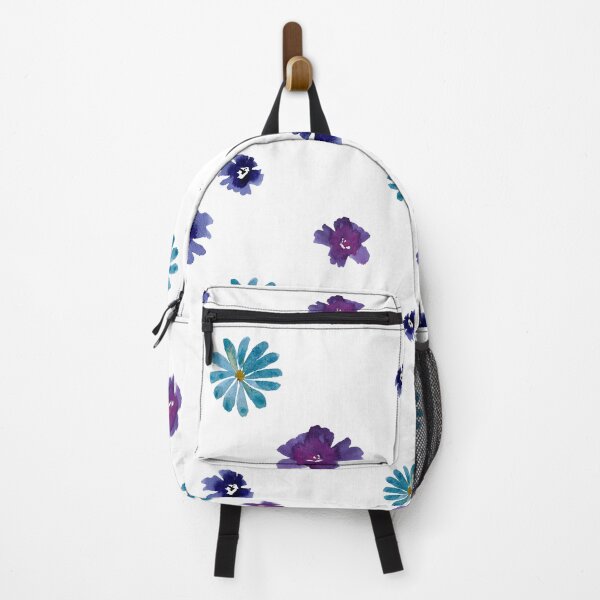 Aperçu de l'œuvre Violet viola dark blue daisy pattern watercolor  créée et vendue par Yana Mustafina | Boho Soulful Designs.