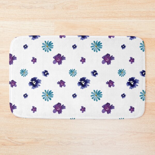 Artikelvorschau, Violet viola dark blue daisy pattern watercolor  entworfen und verkauft von Yana Mustafina | Boho Soulful Designs.