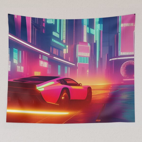 Item preview, Synth Wave Night Racing designed and sold by Ink Art Design.