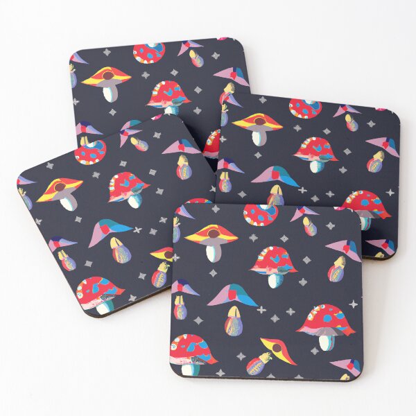 Item preview, Painted children's drawing colorful mushrooms designed and sold by HappyTrippy.