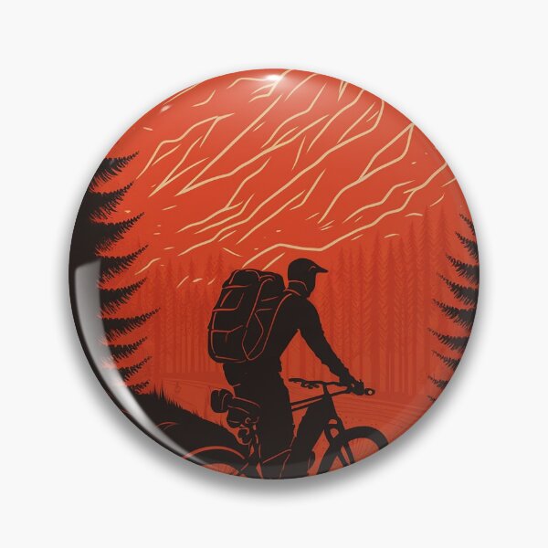 Item preview, Riding with Passion: A Bold Bikepacking vintage Illustration in Shades of Red designed and sold by EmeraldeaArt.