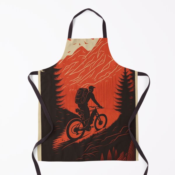 Item preview, Riding with Passion: A Bold Bikepacking vintage Illustration in Shades of Red designed and sold by EmeraldeaArt.
