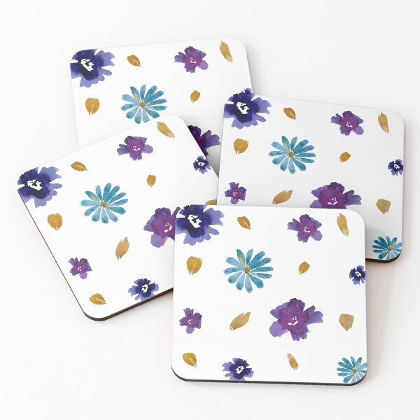 Artikelvorschau, Violet daisy flower peony petal pattern watercolor entworfen und verkauft von Yana Mustafina | Boho Soulful Designs.