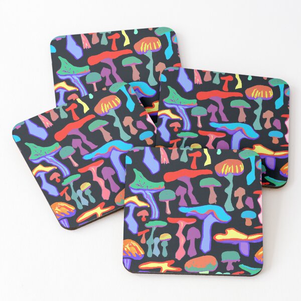 Item preview, Painted children's drawing colorful mushrooms designed and sold by HappyTrippy.