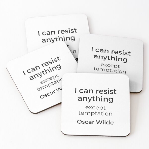 Item preview, Oscar Wilde Quote - I can resist anything but temptation designed and sold by Inspirationmotivation.