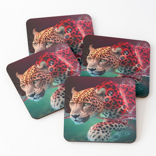 Item preview, Red leopard in clear water. designed and sold by ANVivid.