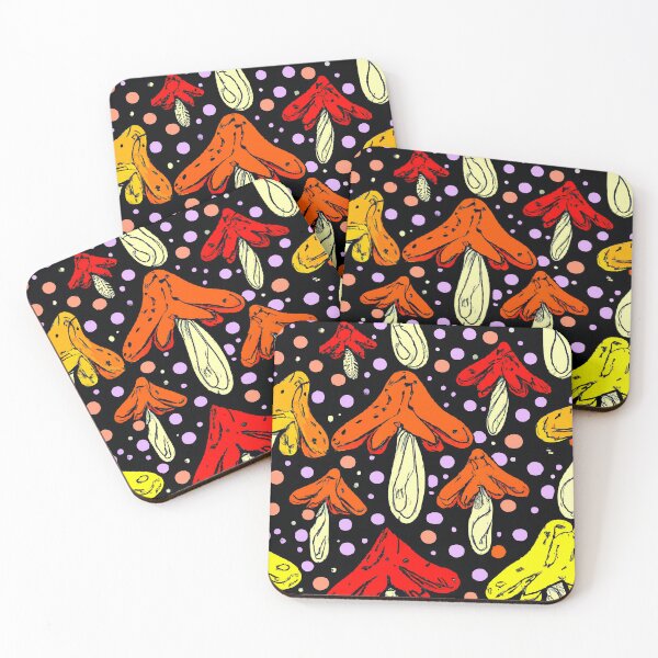 Item preview, Painted children's drawing colorful mushrooms designed and sold by HappyTrippy.