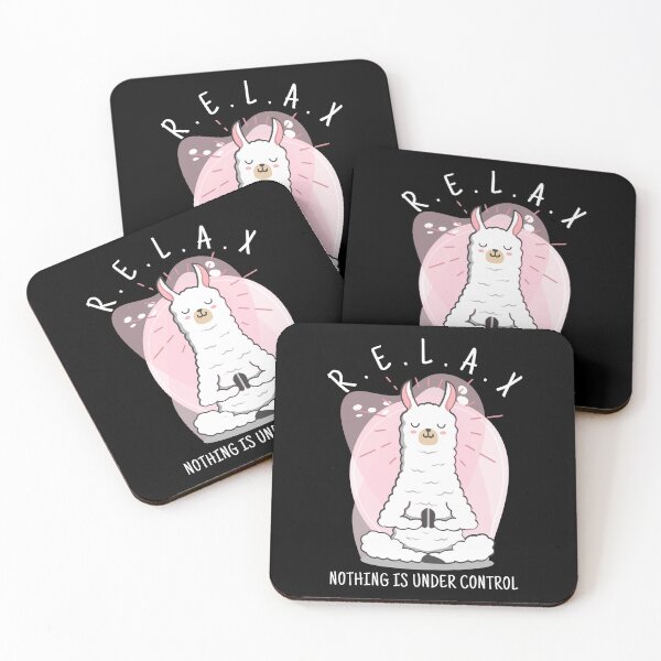 Item preview, RELAX Nothing is Under Control Motivated Quote Phrase Funny Cute Meditated Llama  designed and sold by Mimielitas-Shop.