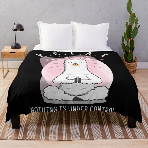 Item preview, RELAX Nothing is Under Control Motivated Quote Phrase Funny Cute Meditated Llama  designed and sold by Mimielitas-Shop.