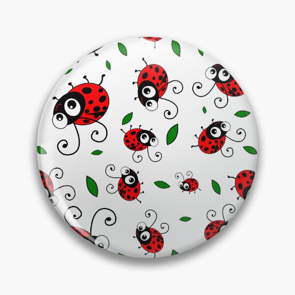 Item preview, Cute Ladybug Pattern - Red and Black Ladybirds & Leaves on White designed and sold by inspirationzgal.