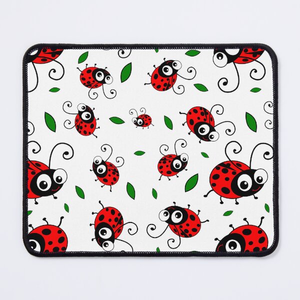 Item preview, Cute Ladybug Pattern - Red and Black Ladybirds & Leaves on White designed and sold by inspirationzgal.