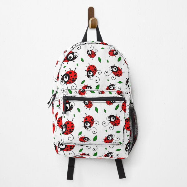 Item preview, Cute Ladybug Pattern - Red and Black Ladybirds & Leaves on White designed and sold by inspirationzgal.