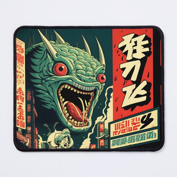 Artikelvorschau, Hungriger Drache fliegt über die Stadt Fantastischer japanischer Anime Retro 40er Jahre entworfen und verkauft von AIWanderer.