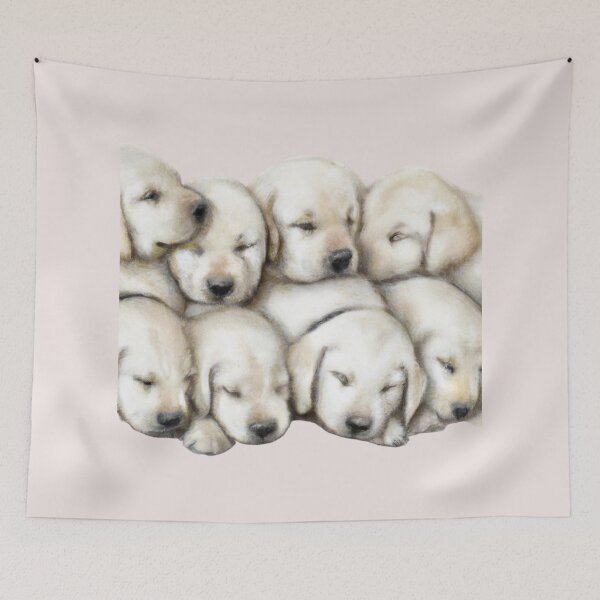 Item preview, Labrador Puppies Cuddling and Sleeping Together designed and sold by PapitosPlace.