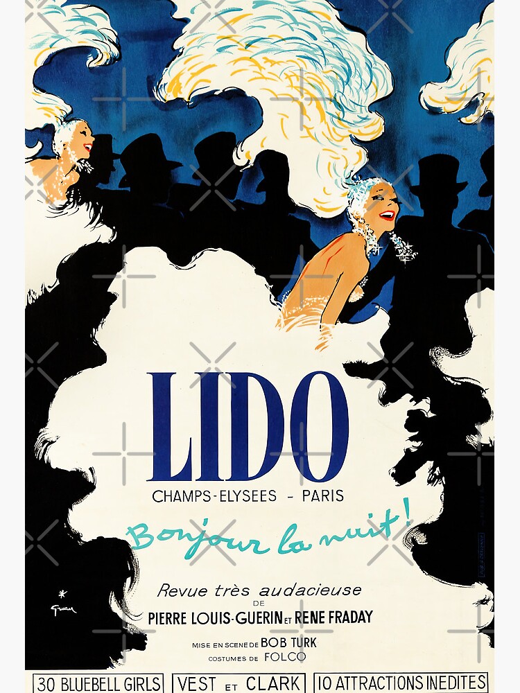 Vintage Poster Ad - Lido Cabaret - Champs-Élysées Paris, France - Bonjour  la Nuit! René Gruau (Hello Night!) Tote Bag for Sale by Gin Neko