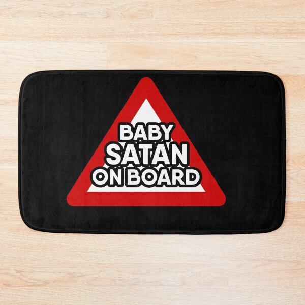 Item preview, baby SATAN on Board Red and White Triangle Warning Sign, dog lover design designed and sold by RiciPaneto.