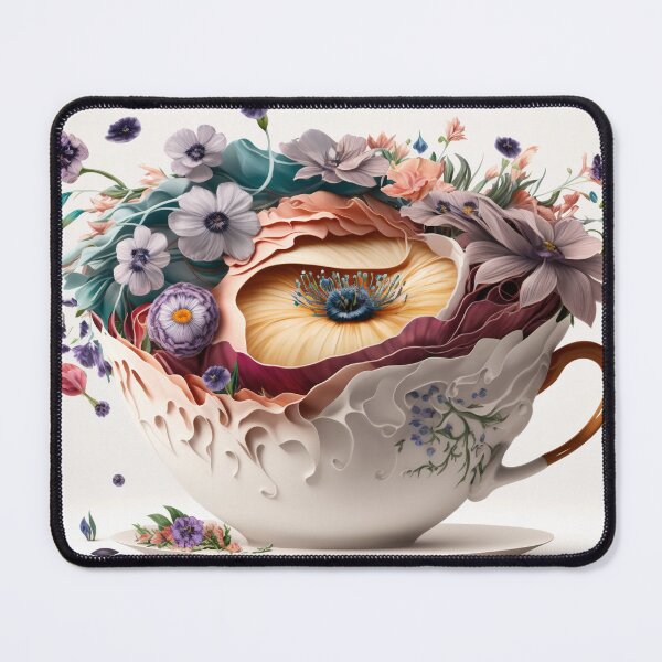 Item preview, A  giant tea cup overflowing with flowers 1 designed and sold by jetaiart.