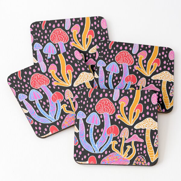 Item preview, Painted children's drawing colorful mushrooms designed and sold by HappyTrippy.