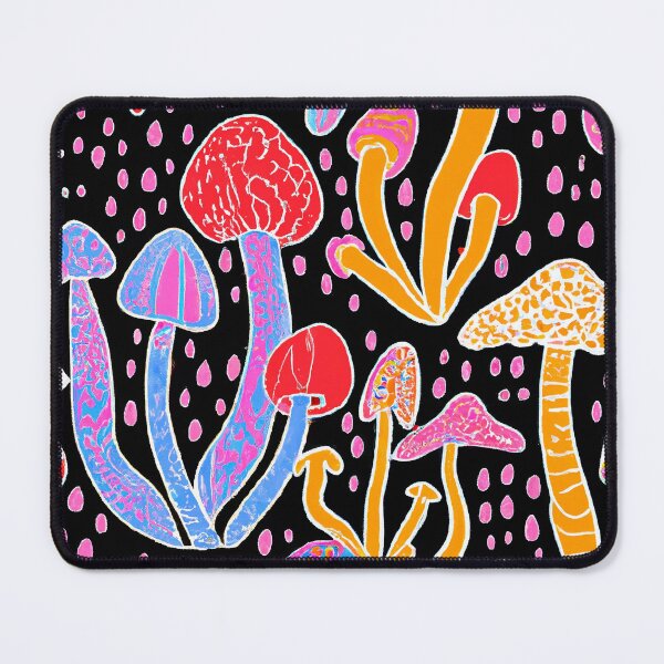 Item preview, Painted children's drawing colorful mushrooms designed and sold by HappyTrippy.