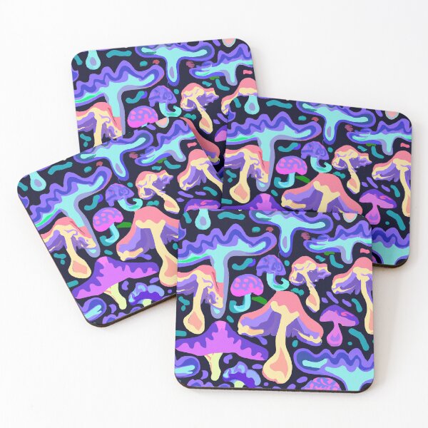 Item preview, Painted children's drawing colorful mushrooms designed and sold by HappyTrippy.