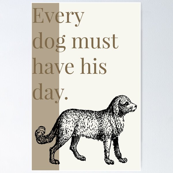 Minimalist colorful, cute dog quote design Poster