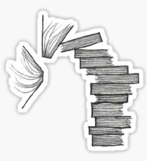 falling stack of books Sticker