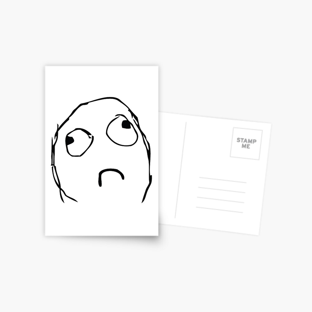 SAD TROLL FACE  Postcard for Sale by Abusive-materia