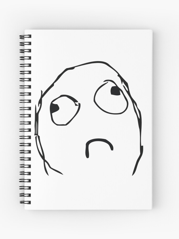 Sad Face Meme Spiral Notebooks for Sale