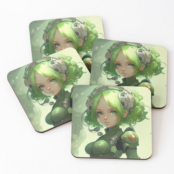 Item preview, cute green alien female designed and sold by MajinCactus.
