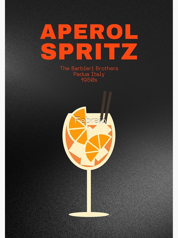 Discover Aperol spritz cocktail retro design Premium Matte Vertical Poster