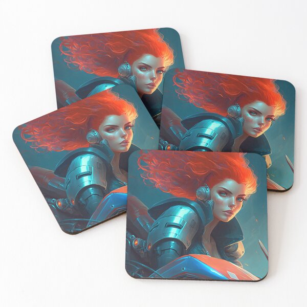 Item preview, Red haired girl on a motorcycle designed and sold by MajinCactus.