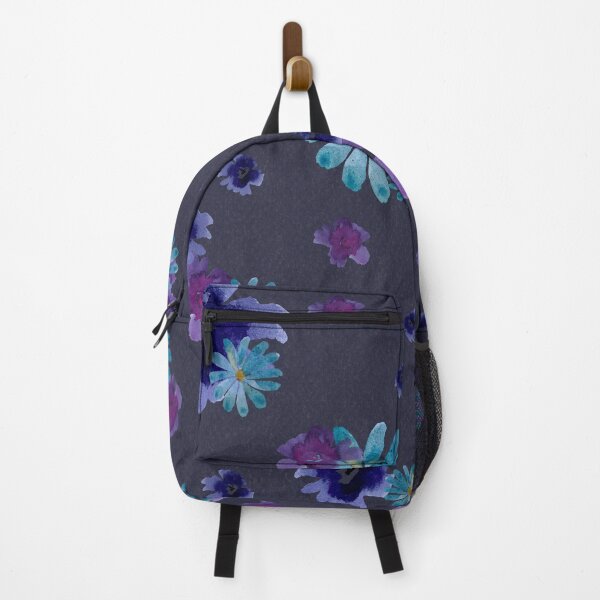 Artikelvorschau, Violet viola daisy ornate grey pattern watercolor entworfen und verkauft von Yana Mustafina | Boho Soulful Designs.
