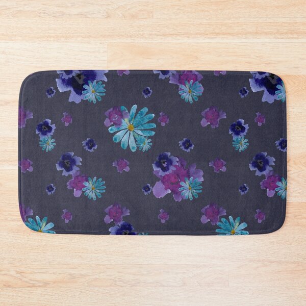 Artikelvorschau, Violet viola daisy ornate grey pattern watercolor  entworfen und verkauft von Yana Mustafina | Boho Soulful Designs.