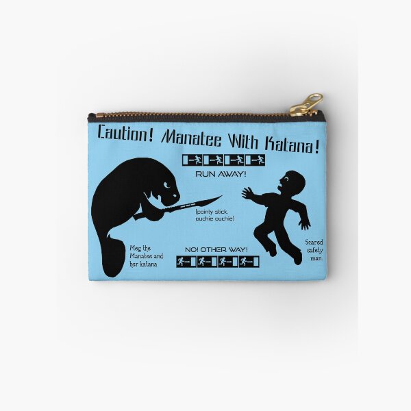 Item preview, Hilarious Manatee Safety Sign, Caution! Manatee with a Katana! - Inaccurate Warning Sign designed and sold by aphelionrhode.