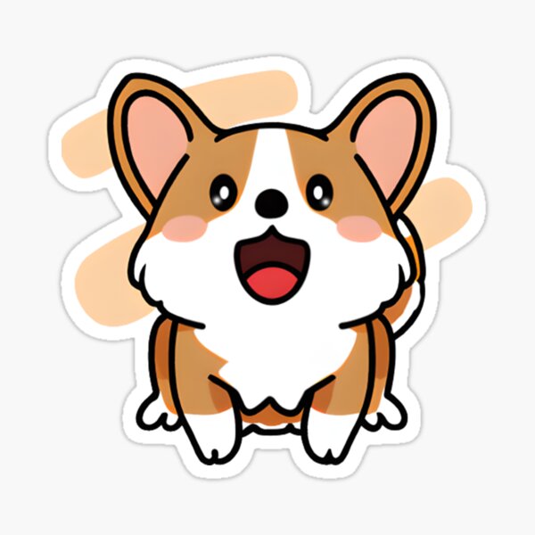 Cute Kawaii Corgi with Big Adorable Eyes Sticker