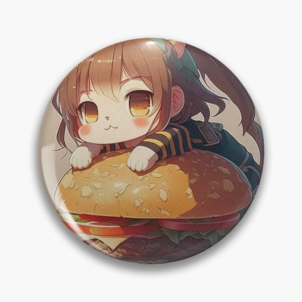Item preview, Cute anime style cat girl on a giant hamburger designed and sold by SvarunPogani.