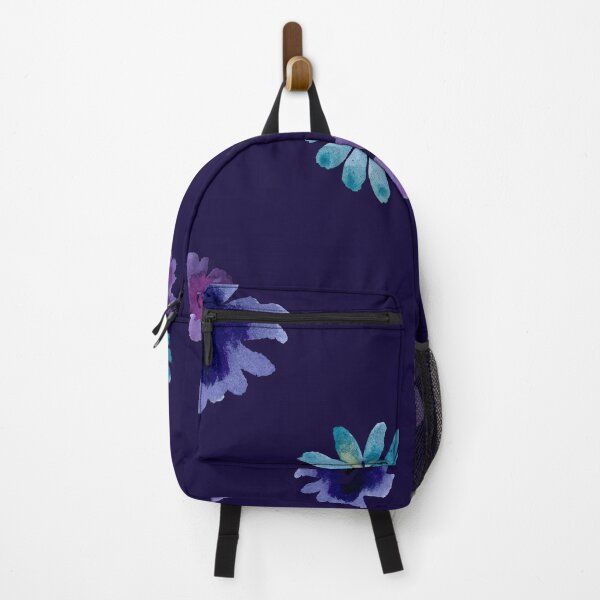 Aperçu de l'œuvre Violet daisy flower blue simple pattern watercolor créée et vendue par Yana Mustafina | Boho Soulful Designs.