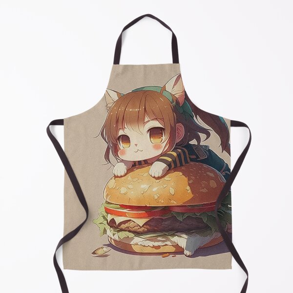 Item preview, Cute anime style cat girl on a giant hamburger designed and sold by SvarunPogani.