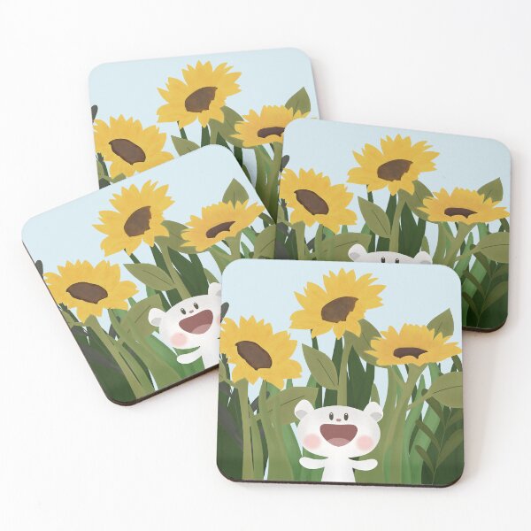 Item preview, A bunny plays in a sunflower field. designed and sold by Kimchi-style-.