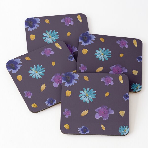 Artikelvorschau, Viola daisy peony petal violet pattern watercolor entworfen und verkauft von Yana Mustafina | Boho Soulful Designs.
