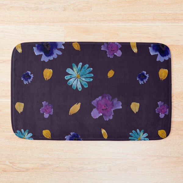 Aperçu de l'œuvre Viola daisy peony petal violet pattern watercolor créée et vendue par Yana Mustafina | Boho Soulful Designs.