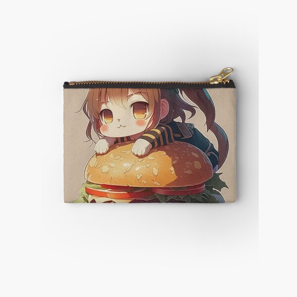 Item preview, Cute anime style cat girl on a giant hamburger designed and sold by SvarunPogani.